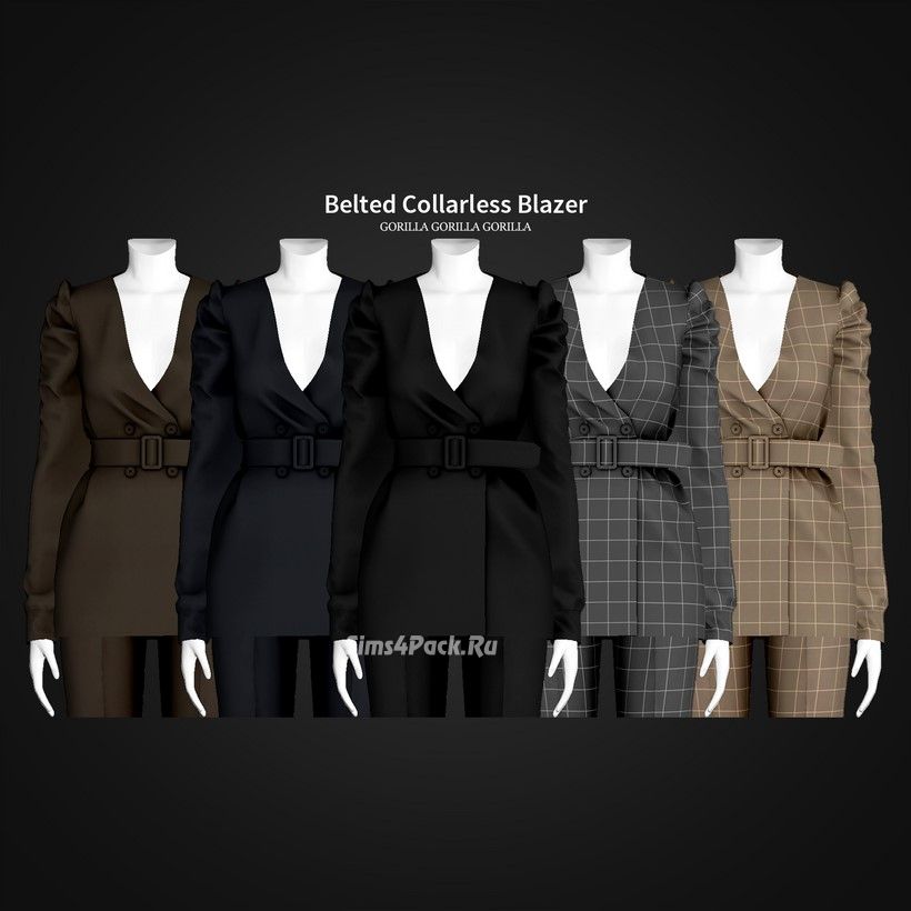 Блейзер "Belted Collarless Blazer"