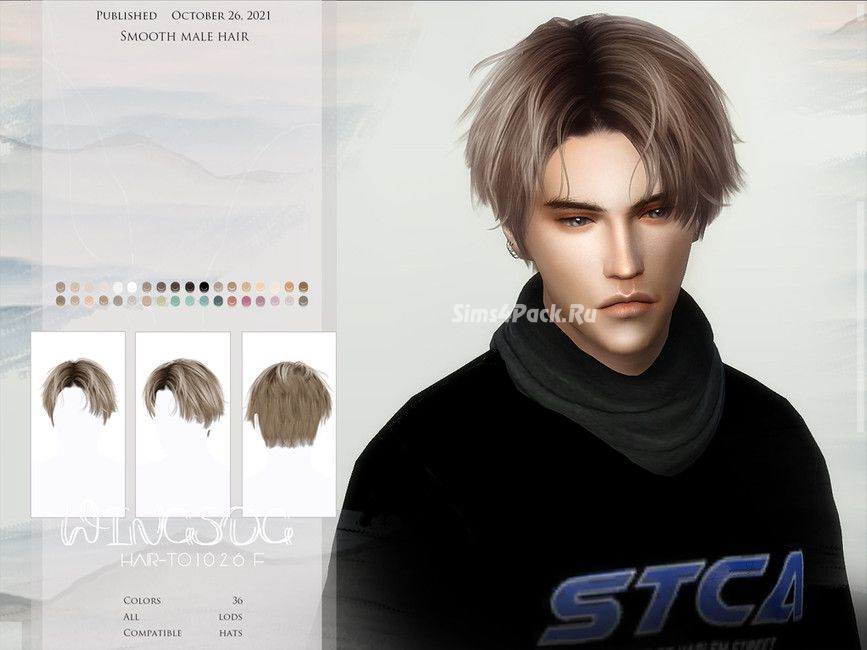 Мужская прическа "Smooth male hair TO1026"