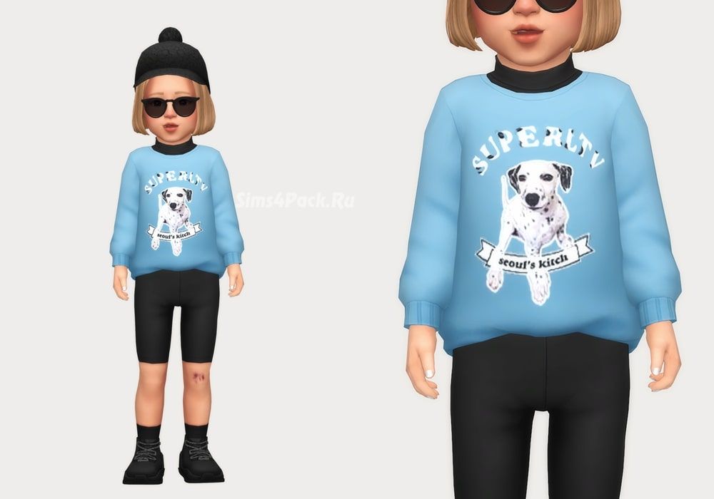 Свитшот и водолазка "layered mock neck"