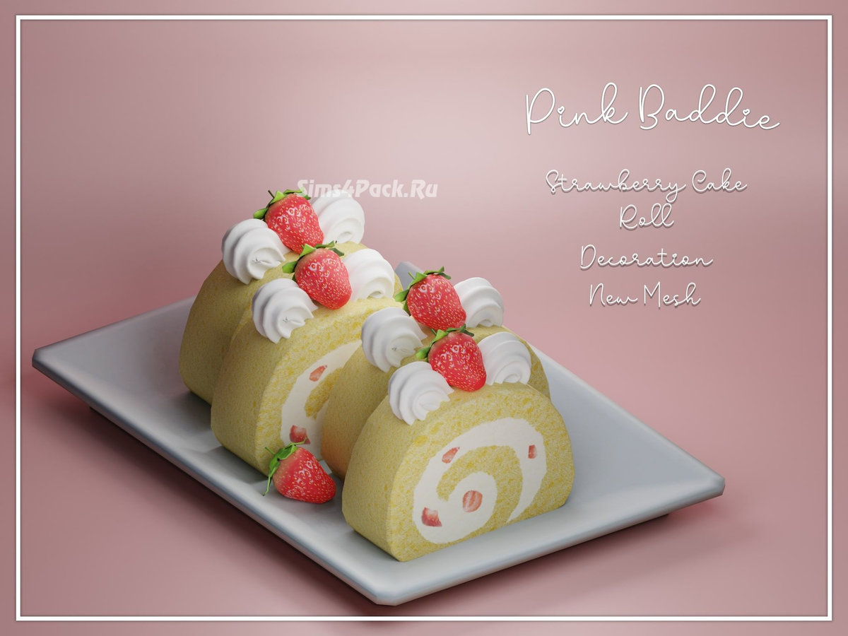 Десерт "Strawberry Cake Roll"