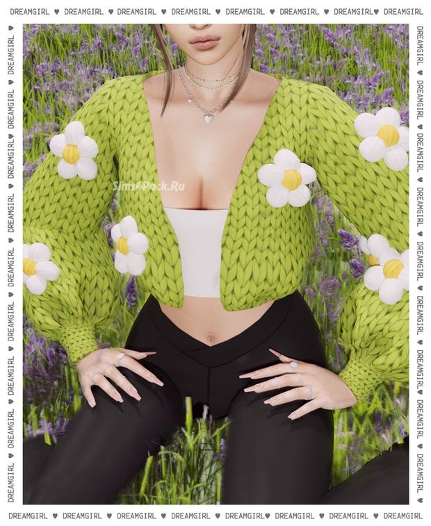 Кардиган и топ "FLOWER PUFF CARDIGAN"