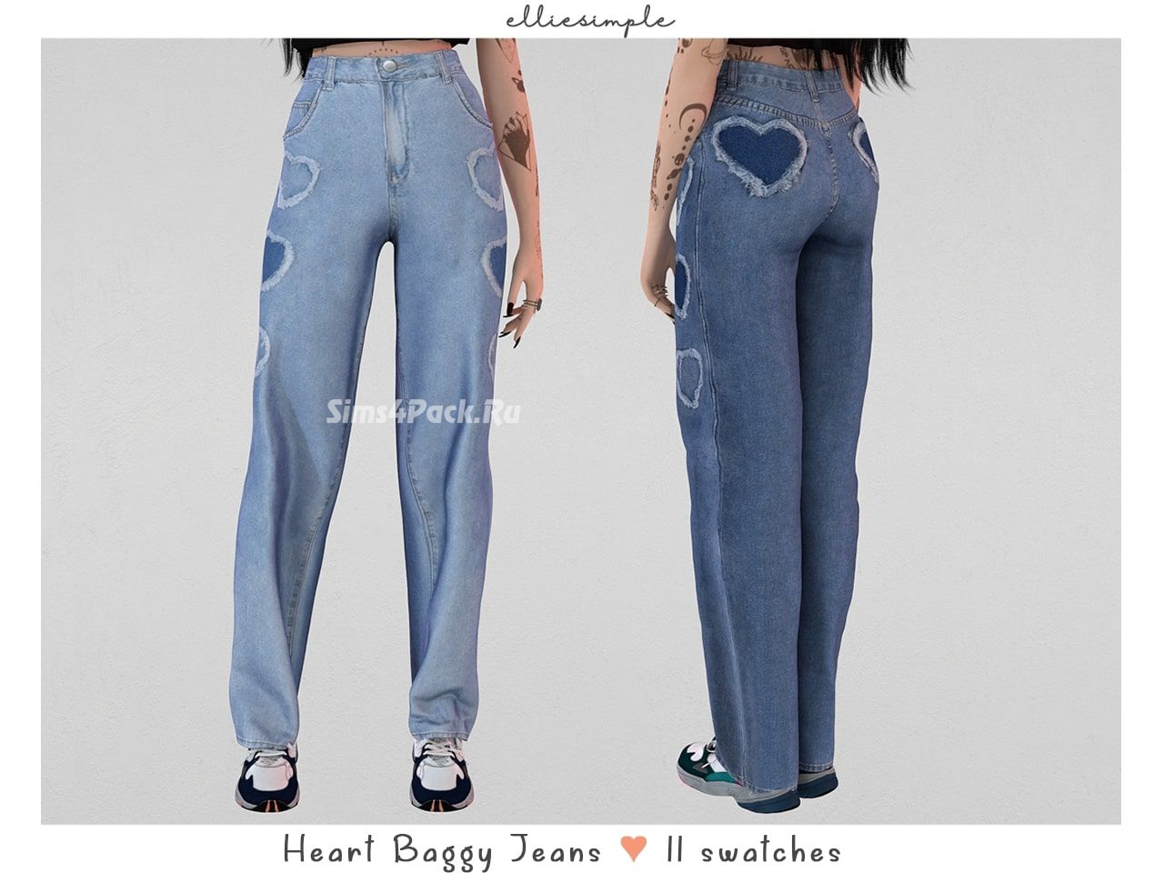 Женские джинсы "heart baggy jeans"