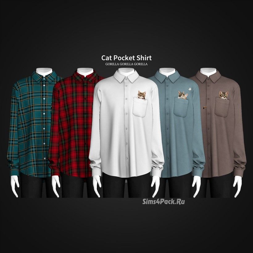 Мужская рубашка "Cat Pocket Shirt"
