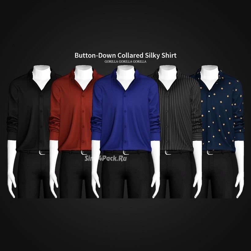 Мужская рубашка "Button-Down Collared Silky Shirt"