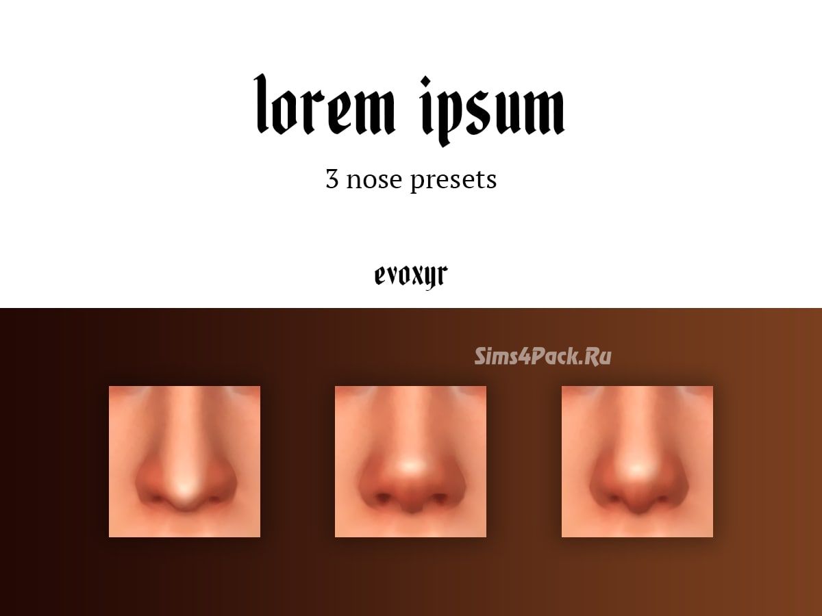Пресеты для носа "lorem ipsum"