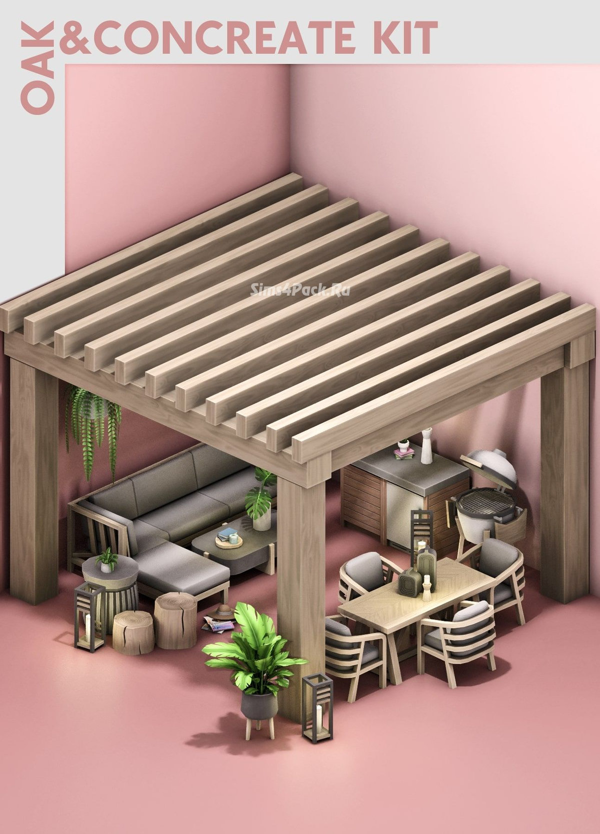 Комплект для внутреннего дворика "Oak&Concrete Patio Kit!"