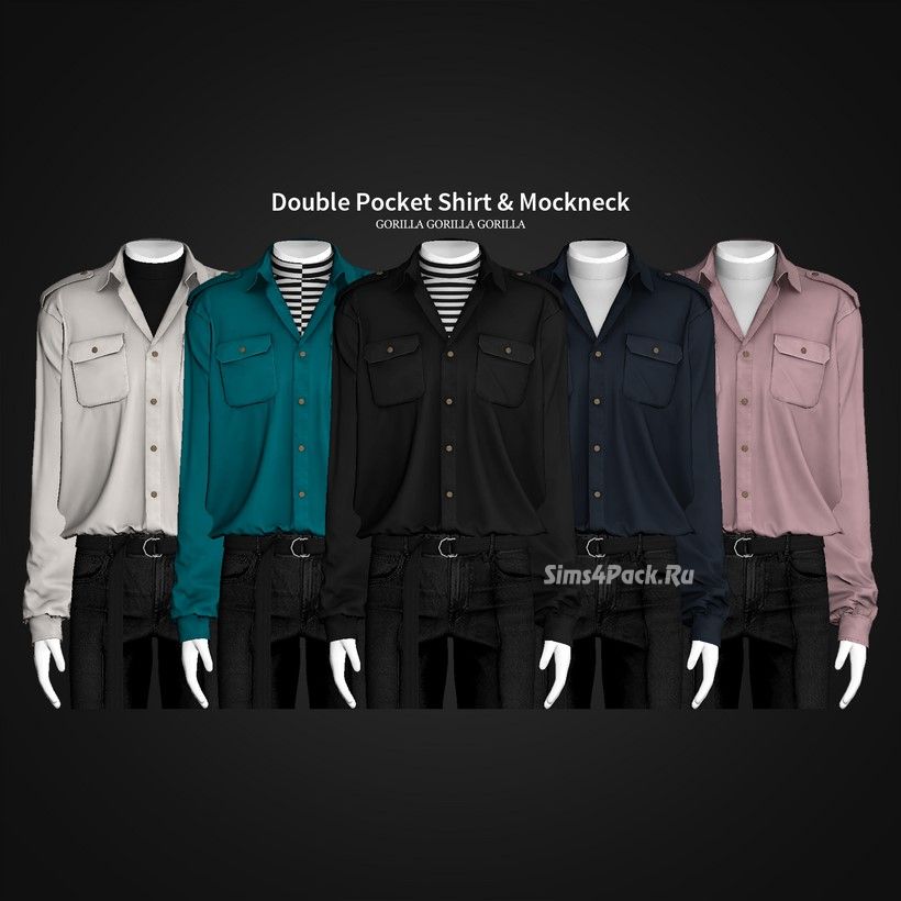 Водолазка и рубашка "Double Pocket Shirt & Mockneck"