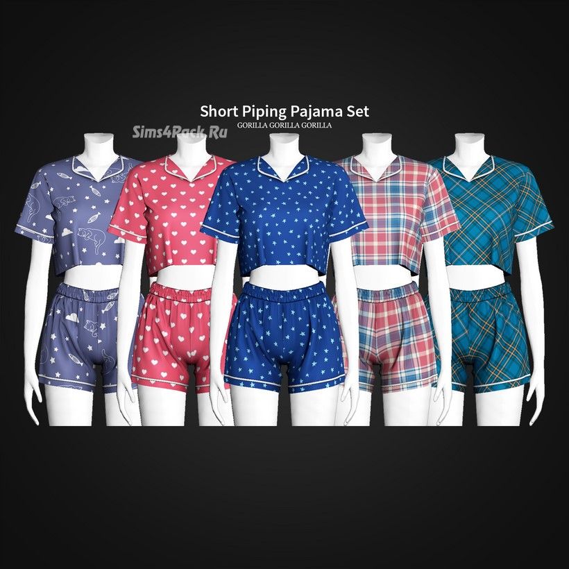 Женская пижама "Short Piping Pajama Set"