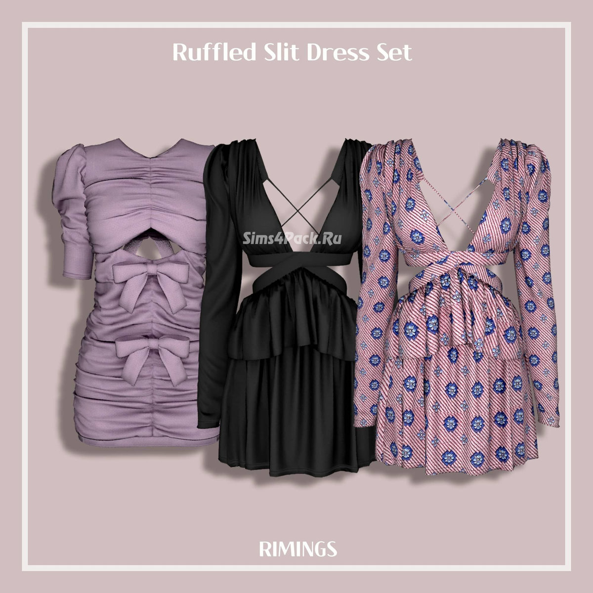 Платья "Ruffled Slit Dress Set"