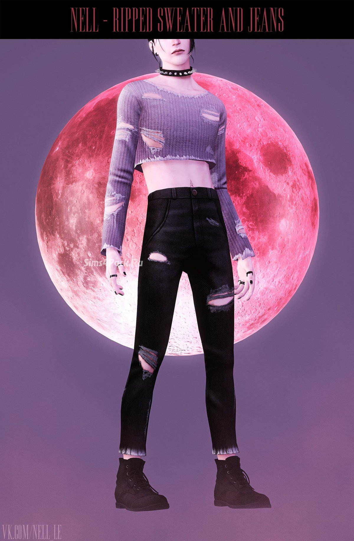 Свитер и джинсы "Ripped Sweater and Jeans"