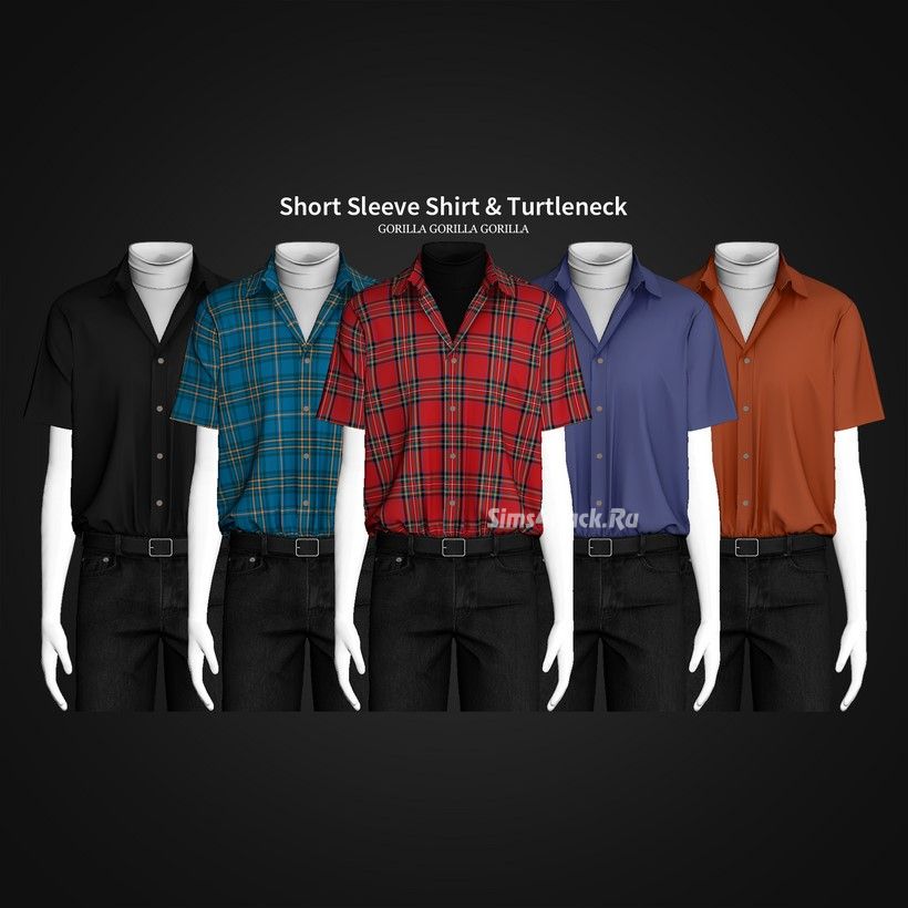 Мужская рубашка и водолазка "Short Sleeve Shirt & Turtleneck"