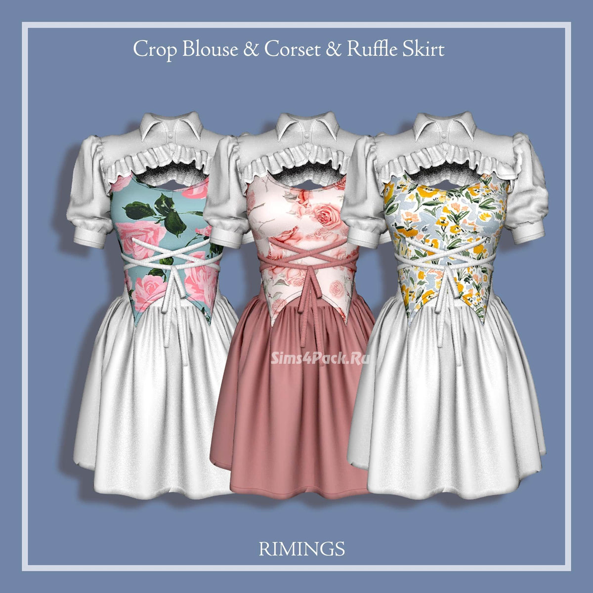 Платье "Crop Blouse & Corset & Ruffle Skirt"