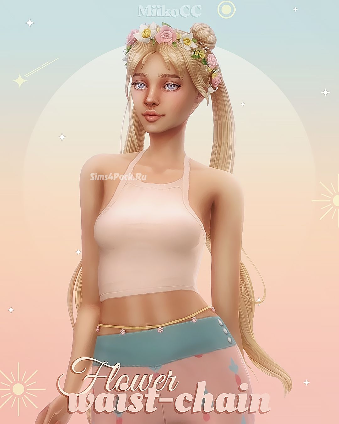 Цепь на талию "Flower waist-chain"