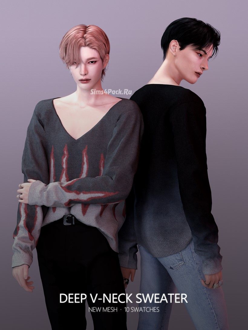 Мужской свитер "Deep V-neck Sweater"
