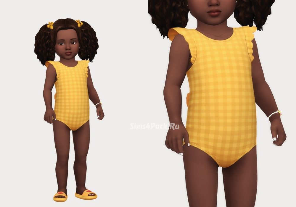 Купальник для малышек "ruffle bow swimsuit"
