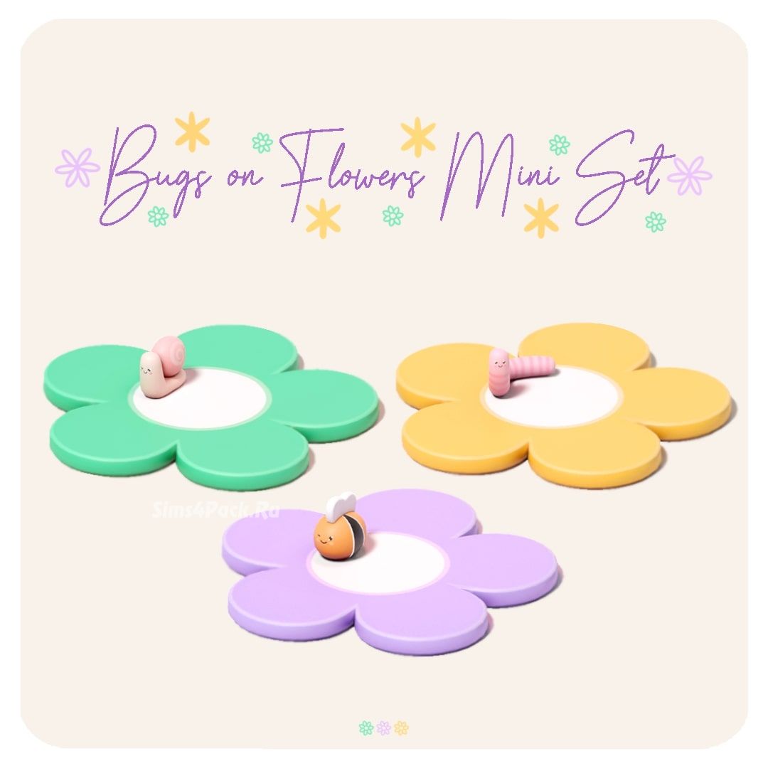 Набор декоративной посуды "Bugs on Flowers Mini Set"