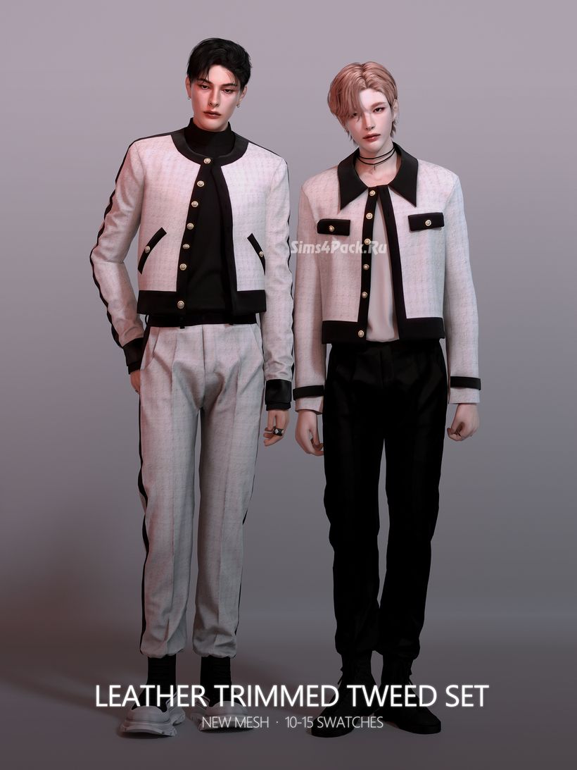 Комплект одежды "Leather Trimmed Tweed Set"