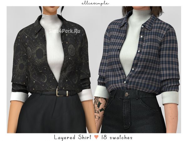 Рубашка с водолазкой "layered shirt"