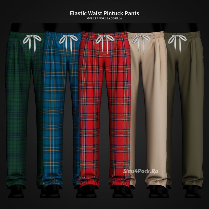 Мужские штаны "Elastic Waist Pintuck Pants"