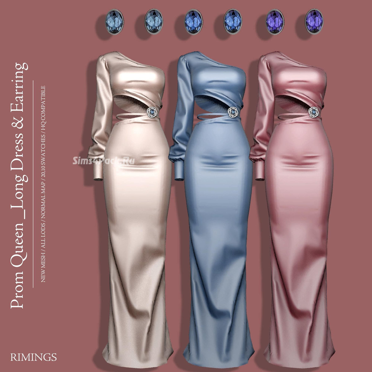 Платье и серьги "Prom Queen Long Dress & Earring"