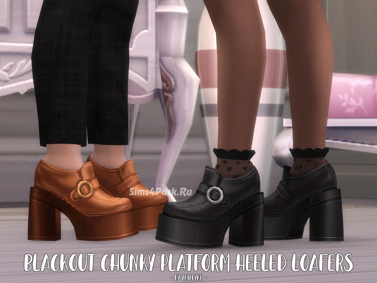 Женские лоферы "Blackout Chunky Platform Heeled Loafers"