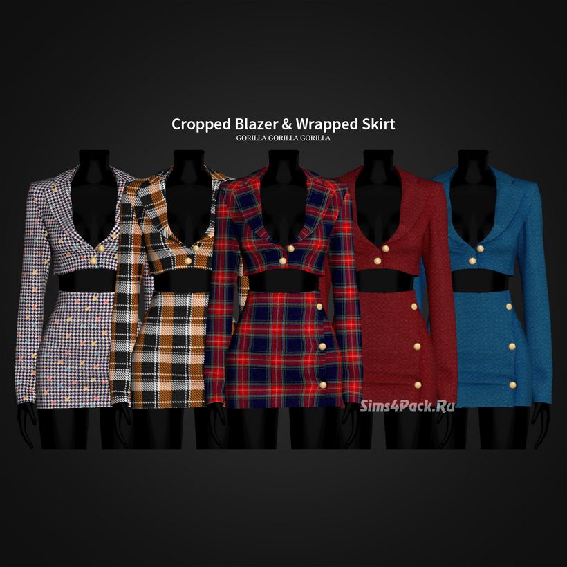 Блейзер и юбка "Cropped Blazer & Wrapped Skirt"