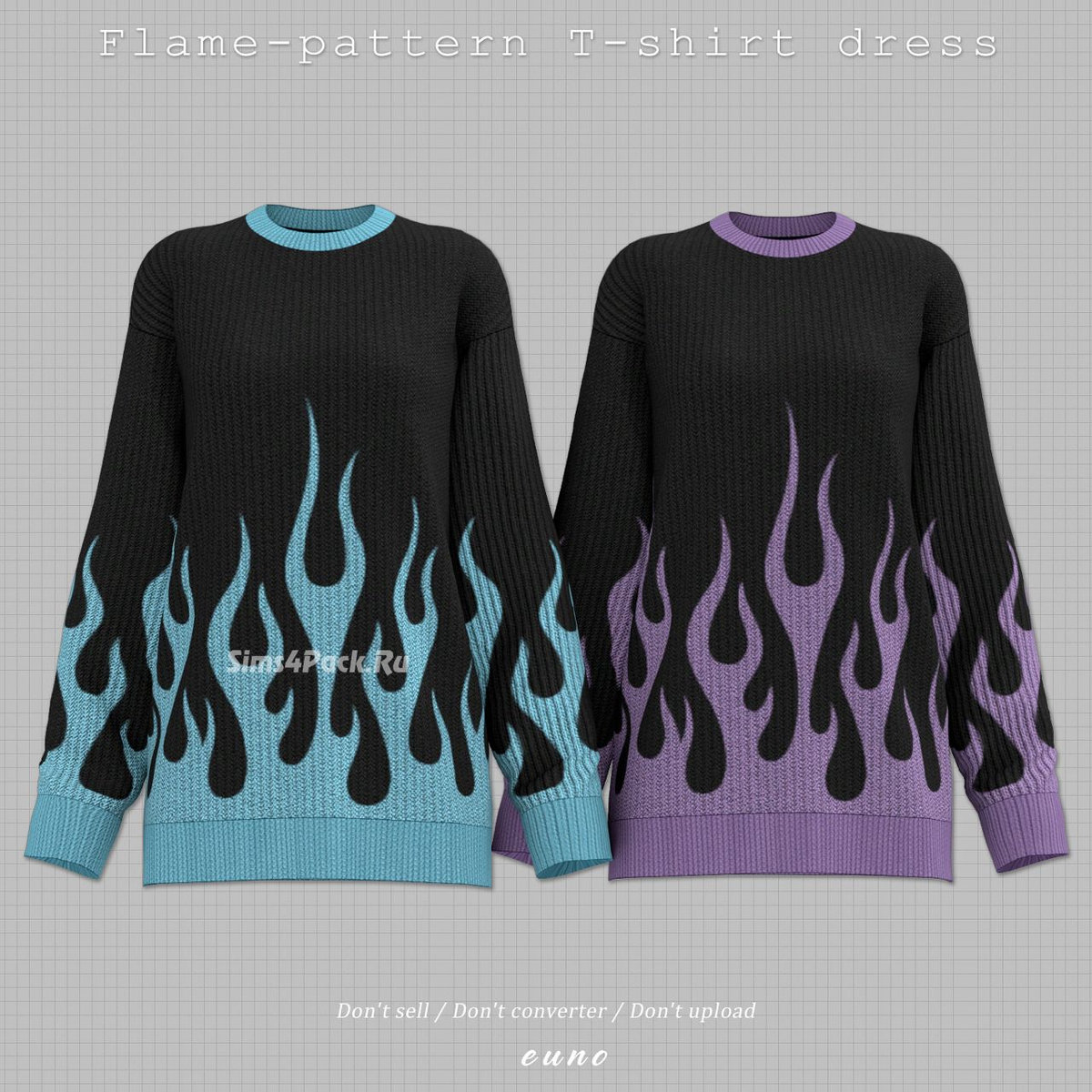 Женский свитер "flame pattern t-shirt dress"