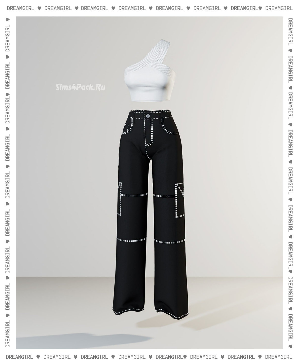 Топ и штаны "ONE STRAP TANK TOP STITCHED CARGO PANTS"