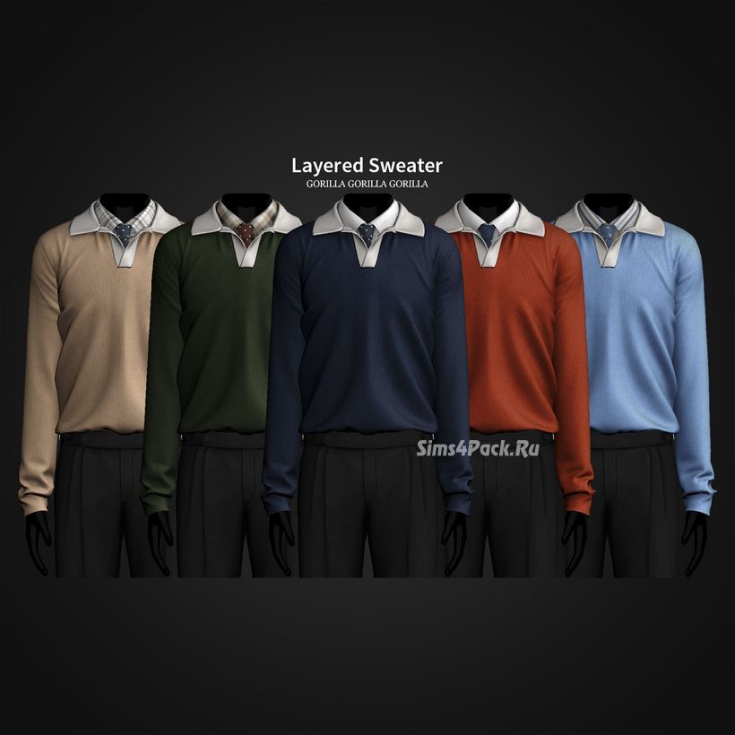 Мужской свитер с рубашкой "Layered Sweater"
