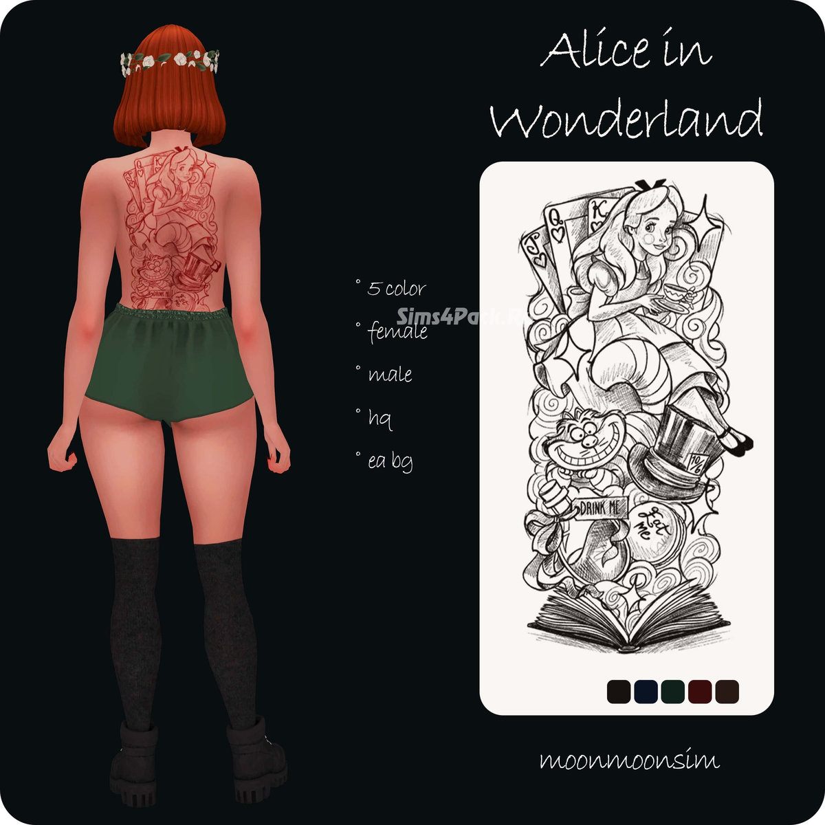 Татуировка "Alice in Wonderland Tattoo"