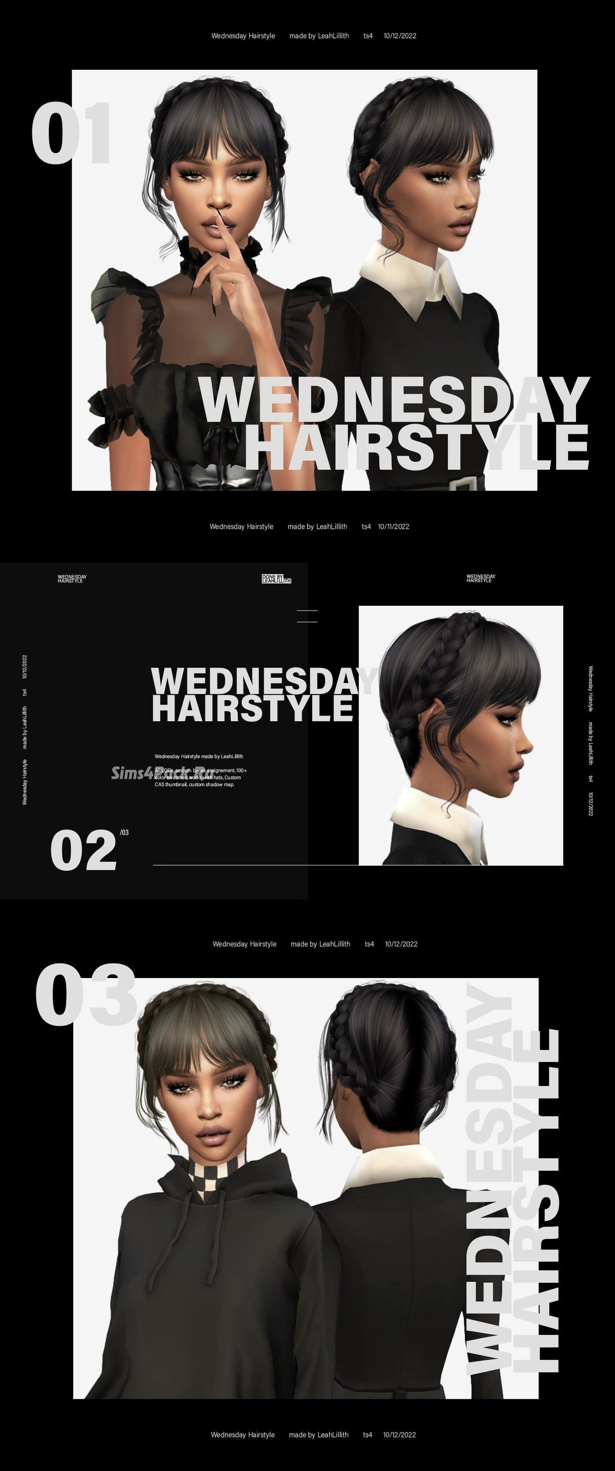 Женская прическа "Wednesday Hairstyle"