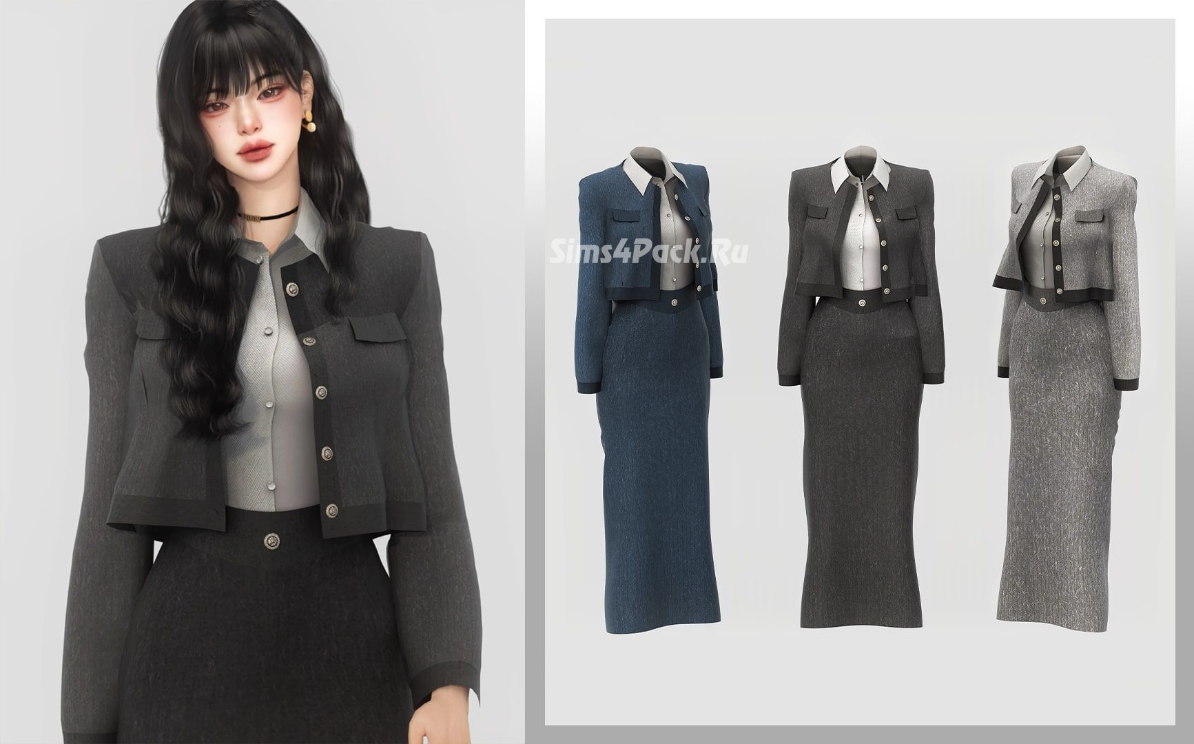 Наряд для симочки "Tweed Long Skirt Suit"
