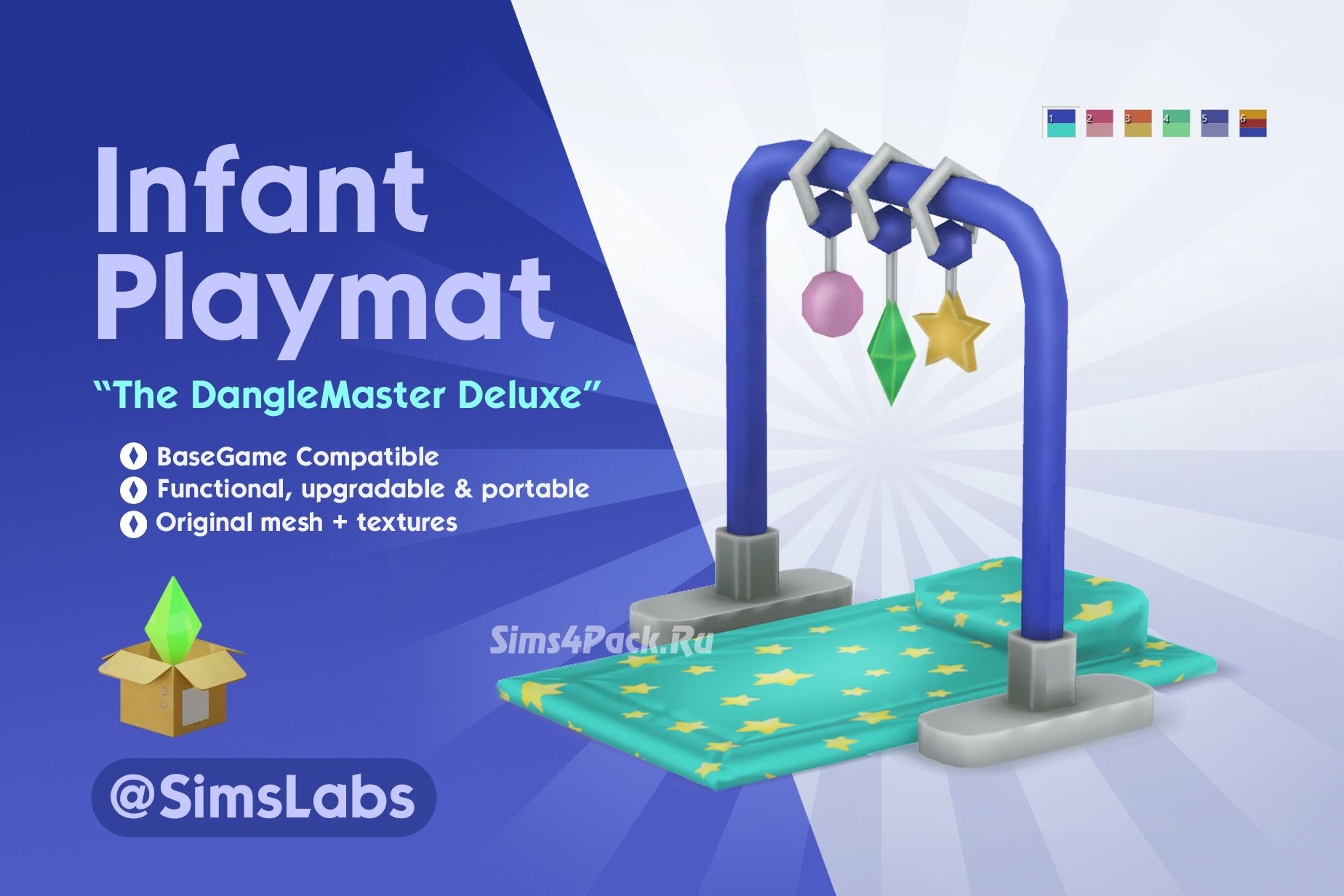 Игровой коврик для младенцев "The DangleMaster Deluxe playmat"