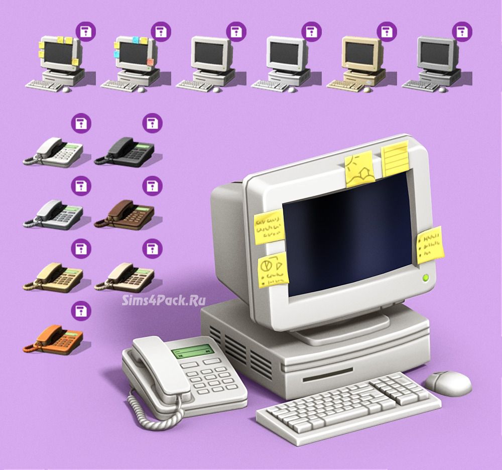 Компьютер и телефон "Computer + landline phone"