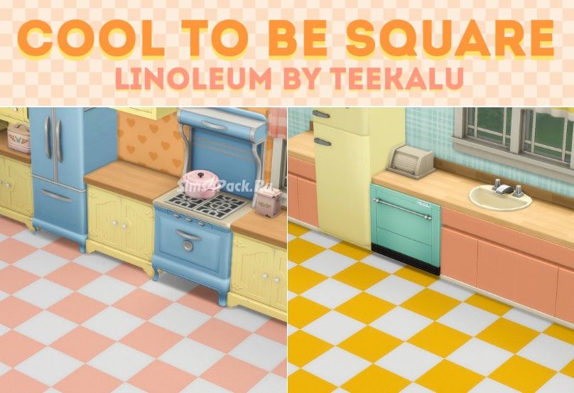 Линолеум "cool to be square linoleum"