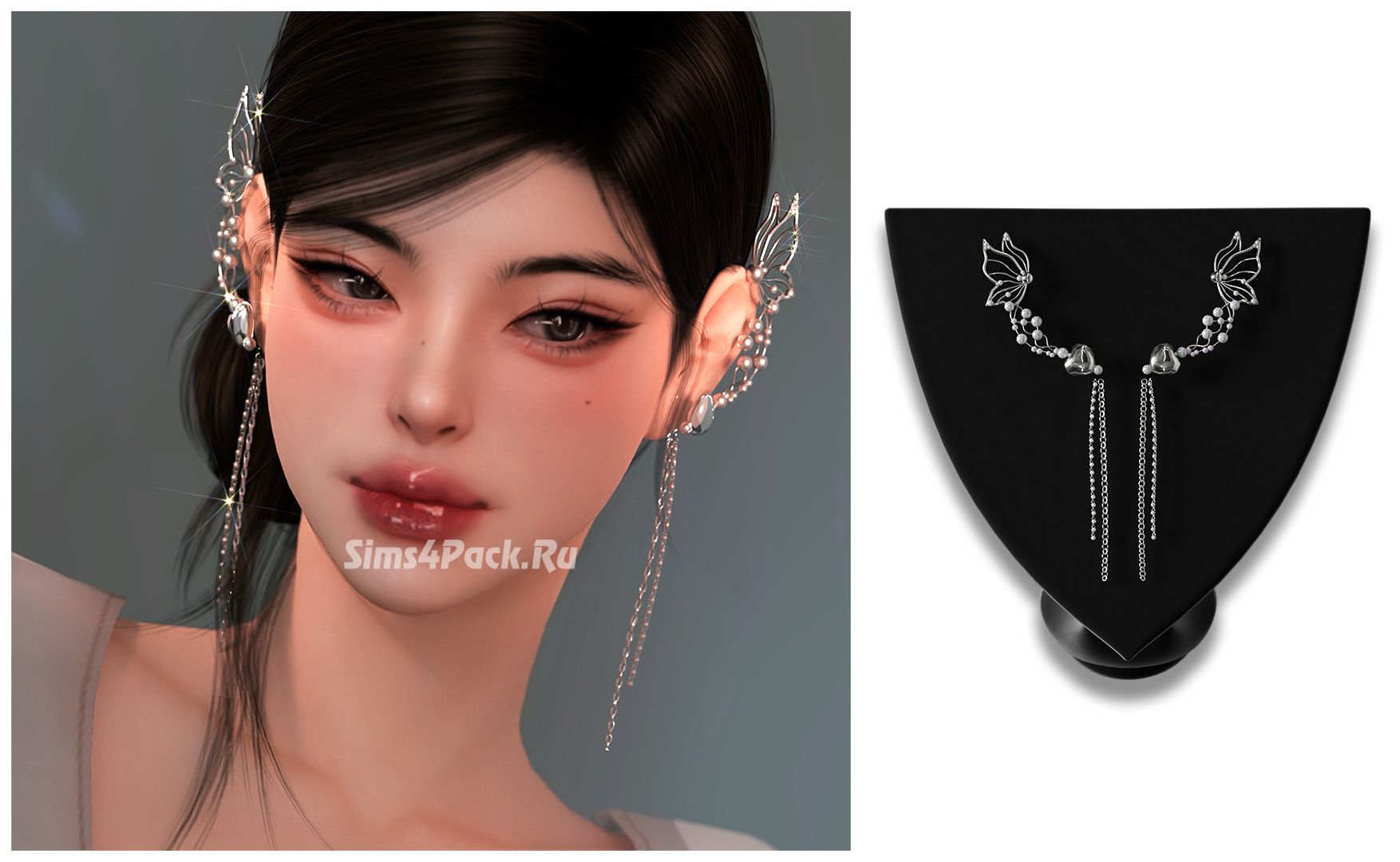 Набор аксессуаров "Butterfly Shaped Silver Earrings"