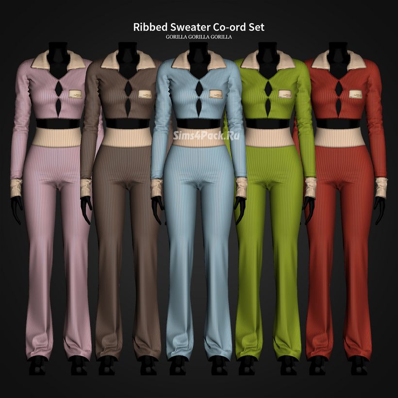 Женский костюм "Ribbed Sweater Co-ord Set"