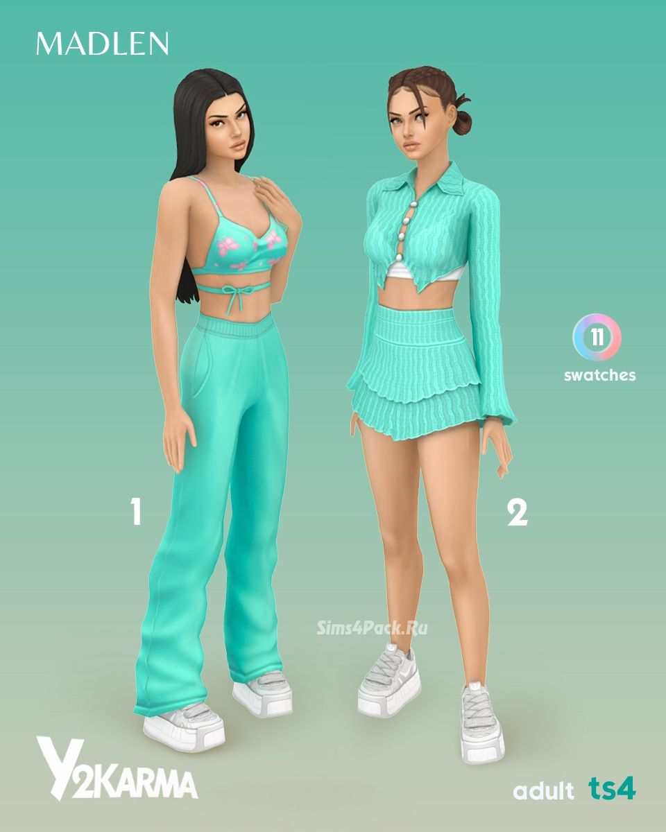 Набор одежды для симочек "Y2Karma Outfit Pack"