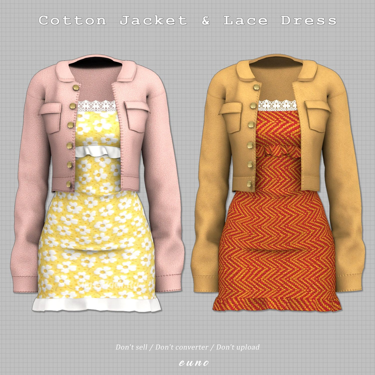 Платье с курткой "Cotton Jacket And Lace Dress"