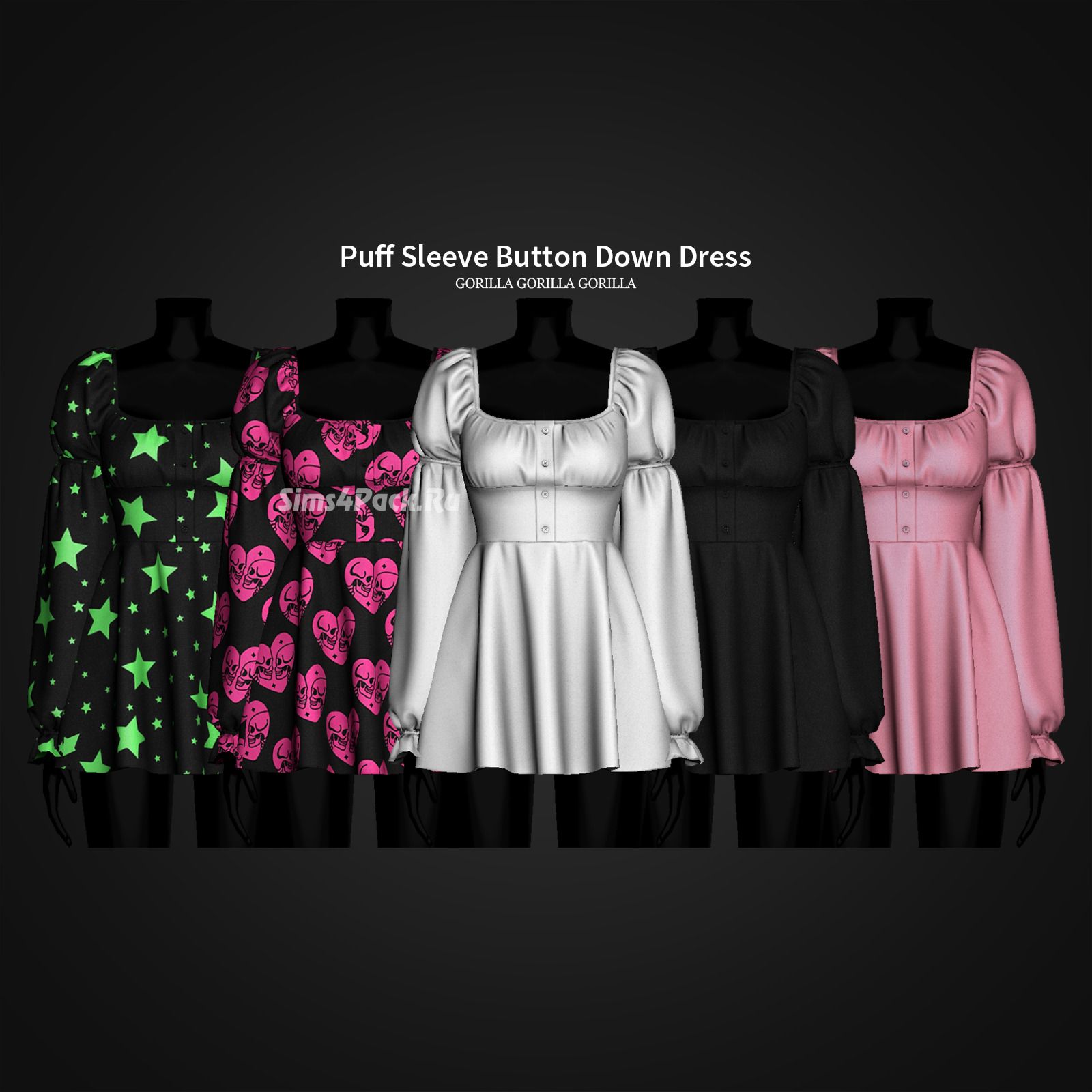Платье "Puff Sleeve Button Down Dress"