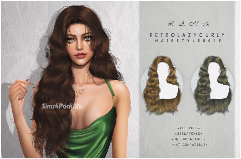 Прическа "Retro lazy curly hairstyle 001F"