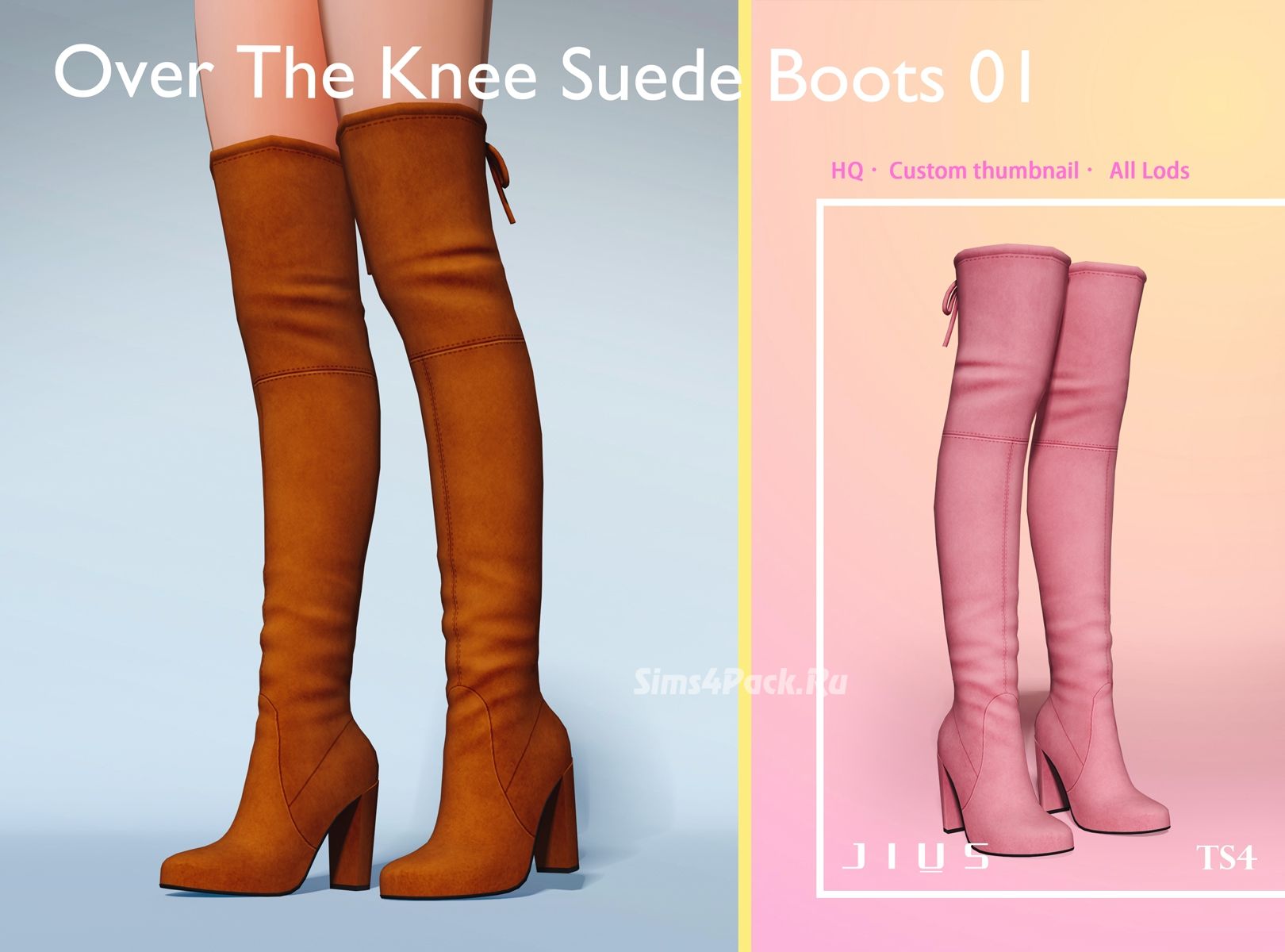 Ботфорты "Over The Knee Suede Boots 01"