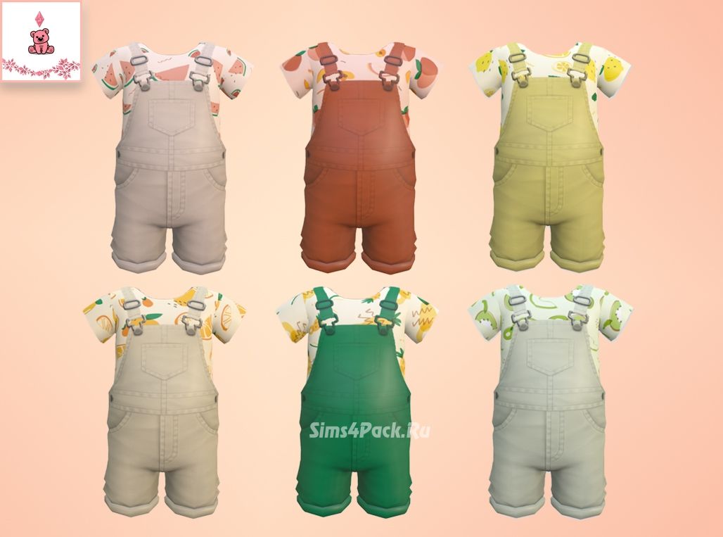 Комплект одежды для малышей и младенцев "Fruity Overalls"