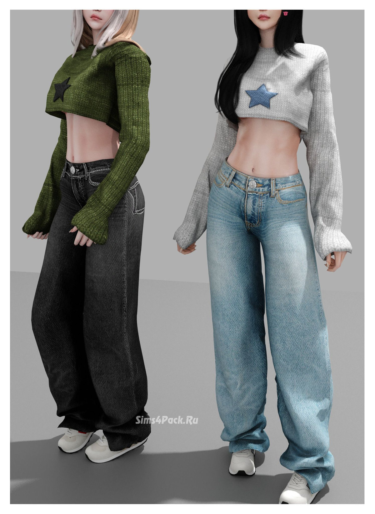 Свитер и джинсы "Style jeans and Knit sweater"