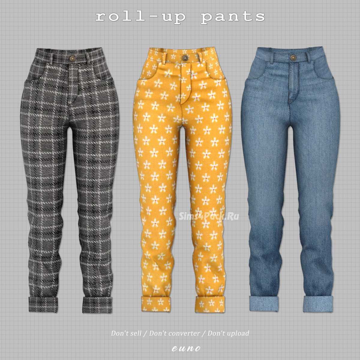 Женские джинсы "roll-up pants"