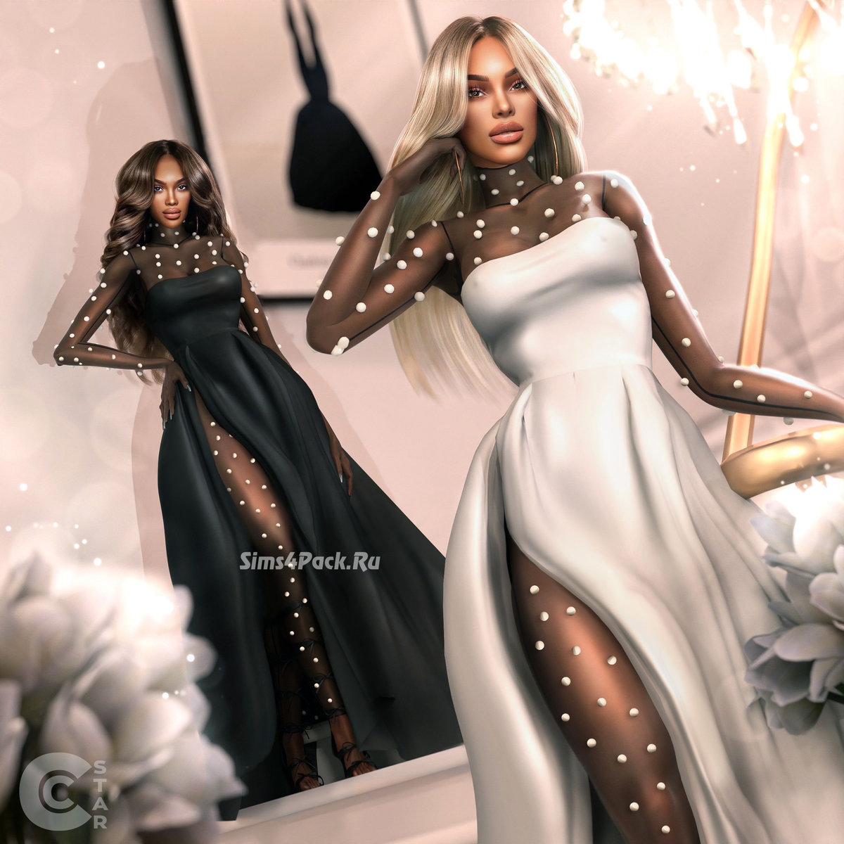 Платье "Ball Gown With Pearl Bodysuit"