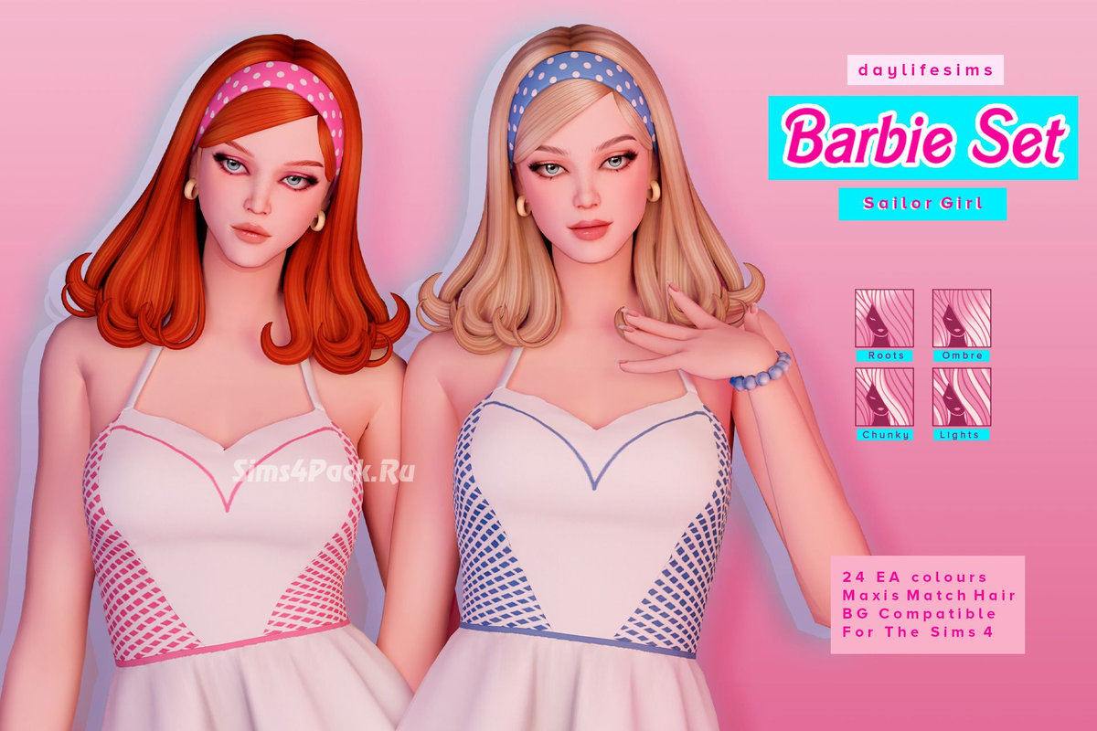 Женская прическа "BARBIE HAIR SET - Sailor Girl"