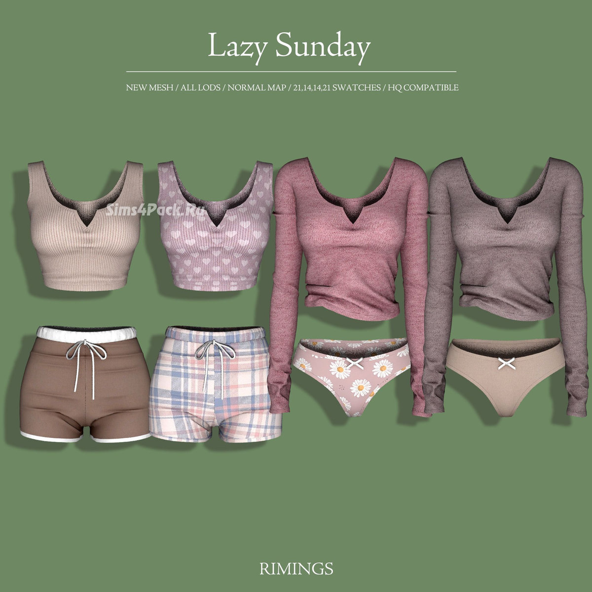 Комплект домашней одежды и нижнего белья для симочек "Lazy Sunday"
