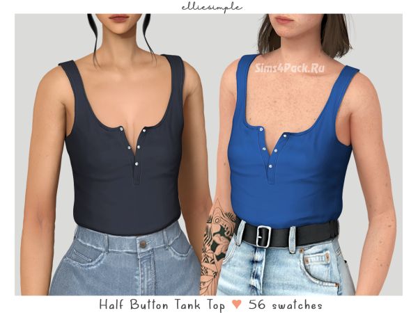 Женская майка "half button tank top"