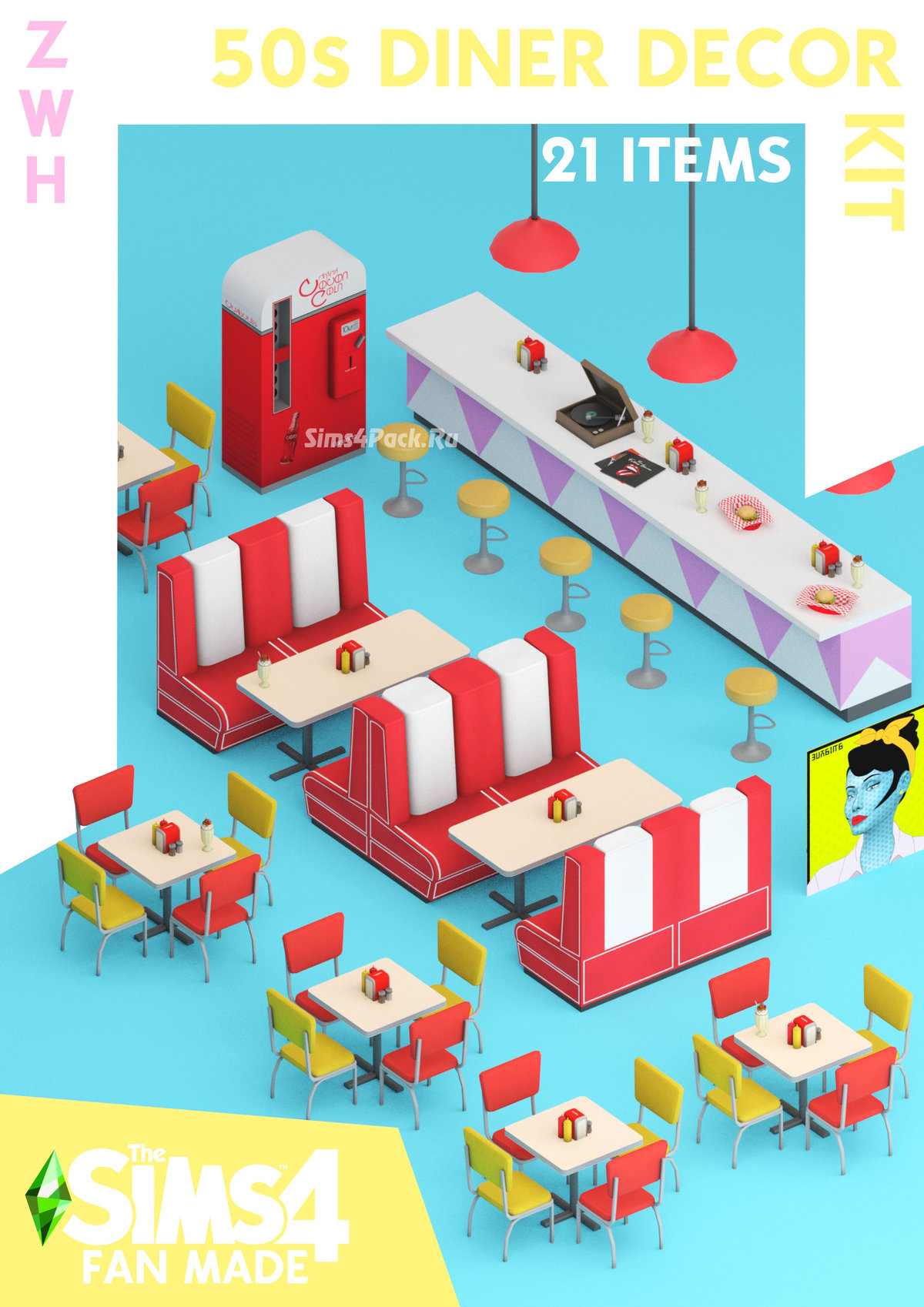 Комплект для закусочной "50s Diner Decor Kit"